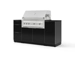 NewAge Outdoor Kitchens Outdoor Grill Island Aluminum 6-Piece Cabinet Set with 1 Door, 3 Drawer, Grill Cabinet, Platinum Grill and Dekton in Sirius Countertops - (Liquid Propane) | Garage Giant 