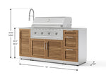 NewAge Outdoor Kitchens Outdoor Grill Island Stainless-Steel Louvered Doors 5-Piece Cabinet Set with Sink, 3 Drawer, Grill Cabinet, Performance Grill and Stainless Steel Countertop-75612-Garage Giant 