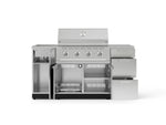 NewAge Outdoor Kitchens Outdoor Grill Island Stainless-Steel 5-Piece Cabinet Set with Sink, 3 Drawer, Grill Cabinet, Performance Grill and Stainless Steel Countertop-74759-Garage Giant 