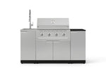 NewAge Outdoor Kitchens Outdoor Grill Island Stainless-Steel 5-Piece Cabinet Set with Sink, 1 Door, Grill Cabinet, Performance Grill and Stainless Steel Countertop - (Liquid Propane) 