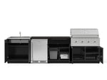 NewAge Outdoor Kitchens Aluminum 6-Piece Cabinet Set with Sink, Bar, Grill Cabinet, Performance Grill, Countertop and Stainless Steel Door Fridge-73712-Garage Giant 