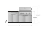 NewAge Outdoor Kitchens Stainless-Steel 4-Piece Cabinet Set with Bar, Grill Cabinet, Platinum Grill, and Countertop-71702-Garage Giant 