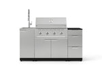 NewAge Outdoor Kitchens Outdoor Grill Island Stainless-Steel 5-Piece Cabinet Set with Sink, 3 Drawer, Grill Cabinet, Performance Grill and Stainless Steel Countertop - (Natural Gas) 