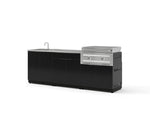NewAge Outdoor Kitchens Aluminum 5-Piece Cabinet Set with Sink, Bar, Grill Cabinet, Platinum Griddle and Countertop-74963-Garage Giant 