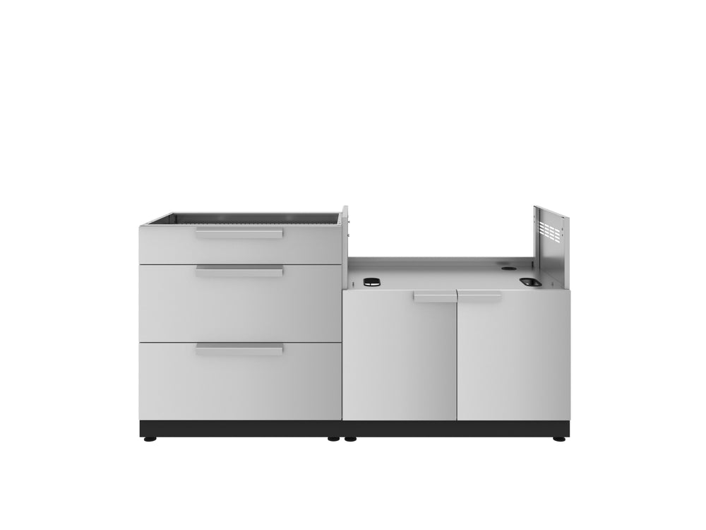 NewAge Outdoor Kitchens Stainless Steel 2-Piece Cabinet set with 3 Drawer and Grill Cabinet-67602-Garage Giant