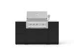 NewAge Outdoor Kitchens Outdoor Grill Island Stainless-Steel 6-Piece Cabinet Set with 1 Door, 3 Drawer, Grill Cabinet, Platinum Grill and Dekton in Aeris Countertops - (Natural Gas) 