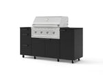 NewAge Outdoor Kitchens Outdoor Grill Island Stainless-Steel 6-Piece Cabinet Set with Casters 1 Door, 3 Drawer, Grill Cabinet, Performance Grill and Dekton in Sirius Countertops - (Liquid Propane) | Garage Giant 