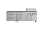 NewAge Outdoor Kitchens Stainless Steel 5-Piece Cabinet Set with Casters and 3 Drawer, Bar, Grill Cabinet, Performance Grill, Countertop-72580-Garage Giant 