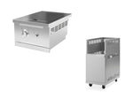 NewAge Outdoor Kitchens Stainless Steel Platinum Side Burner with Cart and Casters-66288-Garage Giant 