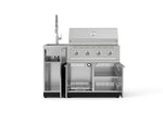 NewAge Outdoor Kitchens Outdoor Grill Island Stainless-Steel 3-Piece Cabinet Set with Sink, Grill Cabinet and Performance Grill-75343-Garage Giant 