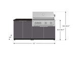 NewAge Outdoor Kitchens Aluminum 4-Piece Cabinet Set with 2 Door, Grill Cabinet, Platinum Grill and Countertop-71765-Garage Giant 