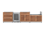 NewAge Outdoor Kitchens Stainless Steel 4-Piece Cabinet Set with 3-Drawer, Bar, Grill Cabinet and Fridge-67906-Garage Giant 