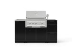 NewAge Outdoor Kitchens Outdoor Grill Island Aluminum 5-Piece Cabinet Set with Sink, 3 Drawer, Grill Cabinet, Platinum Grill and Stainless Steel Countertop - (Natural Gas) 