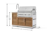 NewAge Outdoor Kitchens Outdoor Grill Island Stainless-Steel Louvered Doors 3-Piece Cabinet Set with Sink, Grill Cabinet and Platinum Grill-75365-Garage Giant 