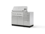NewAge Outdoor Kitchens Outdoor Grill Island Stainless-Steel 4-Piece Cabinet Set with 3-Drawer, Grill Cabinet, Platinum Grill and Countertop | 73930 