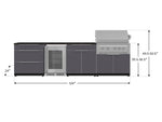 NewAge Outdoor Kitchens Aluminum 7-Piece Cabinet Set with 3-Drawer, Bar, Grill Cabinet, Platinum Grill, Countertops and Fridge-71845-Garage Giant 