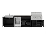 NewAge Outdoor Kitchens Stainless Steel 6-Piece Cabinet Set with Sink, Bar, Grill Cabinet, Performance Grill, Countertop and Glass Door Fridge-73750-Garage Giant 