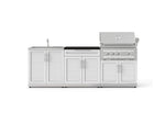 NewAge Outdoor Kitchens Stainless-Steel 5-Piece Cabinet Set with Bar, Sink, Grill Cabinet, Platinum Grill, and Countertop-73402-Garage Giant 