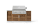 NewAge Outdoor Kitchens Outdoor Grill Island Stainless-Steel 5-Piece Cabinet Set with Sink, 1 Door, Grill Cabinet, Platinum Grill and Stainless Steel Countertop - (Natural Gas) 