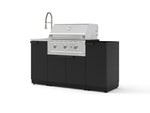NewAge Outdoor Kitchens Outdoor Grill Island Stainless-Steel 5-Piece Cabinet Set with Sink, 1 Door, Grill Cabinet, Performance Grill and Stainless Steel Countertop - (Natural Gas) | Garage Giant 