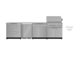 NewAge Outdoor Kitchens Stainless Steel 4-Piece Cabinet Set with 3-Drawer, Bar, Grill Cabinet and Fridge-66564-Garage Giant 