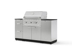 NewAge Outdoor Kitchens Outdoor Grill Island Stainless-Steel 6-Piece Cabinet Set with 1 Door, 3 Drawer, Grill Cabinet, Performance Grill and Dekton in Sirius Countertops - (Natural Gas) | Garage Giant 