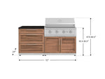 NewAge Outdoor Kitchens Stainless-Steel 4-Piece Cabinet Set with 3 Drawer, Grill Cabinet, Performance Grill, and Countertop-71636-Garage Giant 