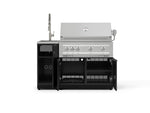 NewAge Outdoor Kitchens Outdoor Grill Island Aluminum 3-Piece Cabinet Set with Sink, Grill Cabinet, and Platinum Grill 