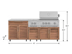 NewAge Outdoor Kitchens Stainless Steel 6-Piece Cabinet Set with Casters and Platinum Grill, Dual Side Burner, Bar, Grill Cabinet, Countertop-72564-Garage Giant 