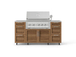 NewAge Outdoor Kitchens Outdoor Grill Island Stainless-Steel Louvered Doors 6-Piece Cabinet Set with Casters 3 Drawers, Grill Cabinet, Platinum Grill, Countertops-74942-Garage Giant 