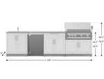 NewAge Outdoor Kitchens Stainless Steel 6-Piece Cabinet Set with Sink, Bar, Grill Cabinet, Platinum Grill, Countertop and Stainless Steel Door Fridge-71514-Garage Giant 