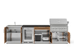 NewAge Outdoor Kitchens Stainless Steel 6-Piece Cabinet Set with Sink, Bar, Grill Cabinet, Platinum Grill, Countertop and Fridge-72037-Garage Giant 