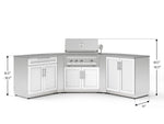NewAge Outdoor Kitchens Stainless-Steel 7-Piece Cabinet Set with 2 Door, Bar, Corner, Grill Cabinet, Platinum Grill, and Countertops-67683-Garage Giant 