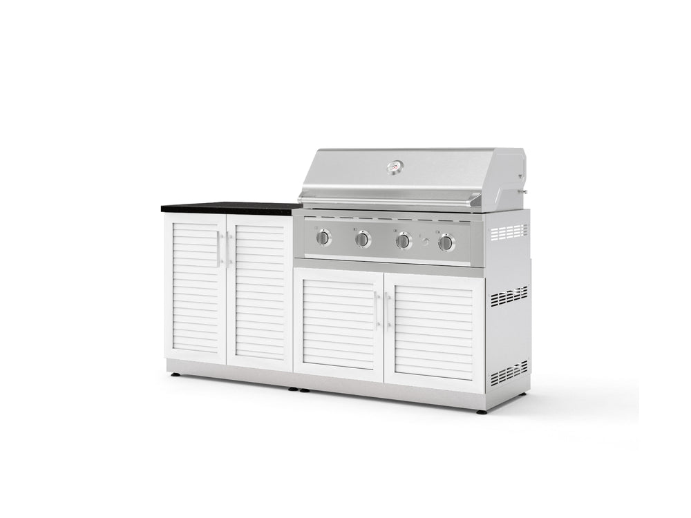 NewAge Outdoor Kitchens Stainless-Steel 4-Piece Cabinet Set with Base, Grill Cabinet, Performance Grill, and Countertop-73470-Garage Giant