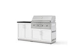 NewAge Outdoor Kitchens Stainless-Steel 4-Piece Cabinet Set with Base, Grill Cabinet, Performance Grill, and Countertop-73470-Garage Giant 