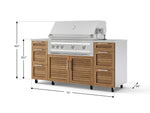 NewAge Outdoor Kitchens Outdoor Grill Island Stainless-Steel Louvered Doors 6-Piece Cabinet Set with Casters 3 Drawers, Grill Cabinet, Platinum Grill, Countertops-74943-Garage Giant 