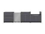 NewAge Outdoor Kitchens Aluminum 4-Piece Cabinet Set with 3-Drawer, Bar, Grill Cabinet and Fridge-66535-Garage Giant 