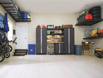 NewAge Garage Cabinets Bold Series 5-Piece Cabinet Set with Locker, RTA Locker, Tool, Wall Cabinets, Slatwall Backsplash, Workbench and Worktop-63033-Garage Giant 