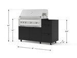 NewAge Outdoor Kitchens Outdoor Grill Island Stainless-Steel 3-Piece Cabinet Set with Casters and 3-Drawer, Grill Cabinet and Platinum Grill - (Liquid Propane) 