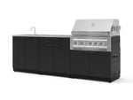 NewAge Outdoor Kitchens Stainless-Steel 5-Piece Cabinet Set with Bar, Sink, Grill Cabinet, Platinum Grill, and Countertop-67475-Garage Giant 