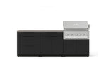 NewAge Outdoor Kitchens Stainless-Steel 5-Piece Cabinet Set with with 3-Drawer, Bar, Grill Cabinet, Platinum Grill and Countertop-73358-Garage Giant 