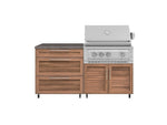 NewAge Outdoor Kitchens Stainless Steel 4-Piece Cabinet set with Casters and 3 Drawer, Grill Cabinet, Platinum Grill, Countertop-72192-Garage Giant 