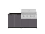 NewAge Outdoor Kitchens Aluminum 4-Piece Cabinet Set with 2 Door, Grill Cabinet, Performance Grill, and Countertop-71759-Garage Giant 
