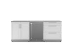 NewAge Outdoor Kitchens Stainless Steel 5-Piece Cabinet Set with 3-Drawer, 2-Door Cabinet, Countertops and Fridge-71540-Garage Giant 