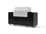 NewAge Outdoor Kitchens Outdoor Grill Island Aluminum 5-Piece Cabinet Set with Casters 1 Door, 3 Drawer, Grill Cabinet and Performance Grill - (Liquid Propane) | Garage Giant 