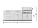 NewAge Outdoor Kitchens Stainless-Steel 5-Piece Cabinet Set with with 3-Drawer, Bar, Grill Cabinet, Platinum Grill and Countertop-67458-Garage Giant 