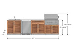 NewAge Outdoor Kitchens Stainless Steel 6-Piece Cabinet Set with Sink, Bar, Grill Cabinet, Platinum Grill, Countertop and Fridge-66376-Garage Giant 