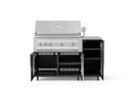NewAge Outdoor Kitchens Outdoor Grill Island Aluminum 4-Piece Cabinet Set with Casters and 1 Door, Grill Cabinet, Platinum Grill, Countertop-74823-Garage Giant 