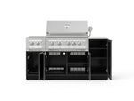 NewAge Outdoor Kitchens Outdoor Grill Island Aluminum 6-Piece Cabinet Set with 1-Door, Grill Cabinet, Platinum Grill, Dual Side Burner and Dekton in Aeris Countertop - (Liquid Propane) 