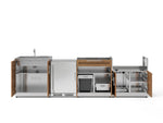 NewAge Outdoor Kitchens Stainless Steel 4-Piece Cabinet Set with Sink, Bar, Grill Cabinet and Fridge-66367-Garage Giant 
